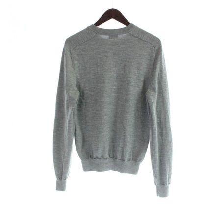 Celine Knit Sweater Triomphe Logo Embroidery Crew Neck Long Sleeve XS Gray — view 2
