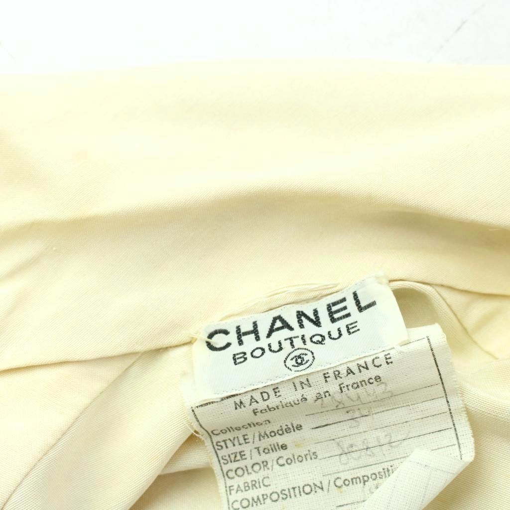 Chanel Vintage Dress Long Gold Button Short Sleeve 34 Beige MW — view 7