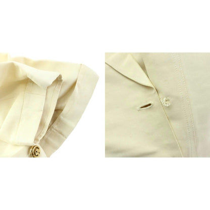 Chanel Vintage Dress Long Gold Button Short Sleeve 34 Beige MW — view 8
