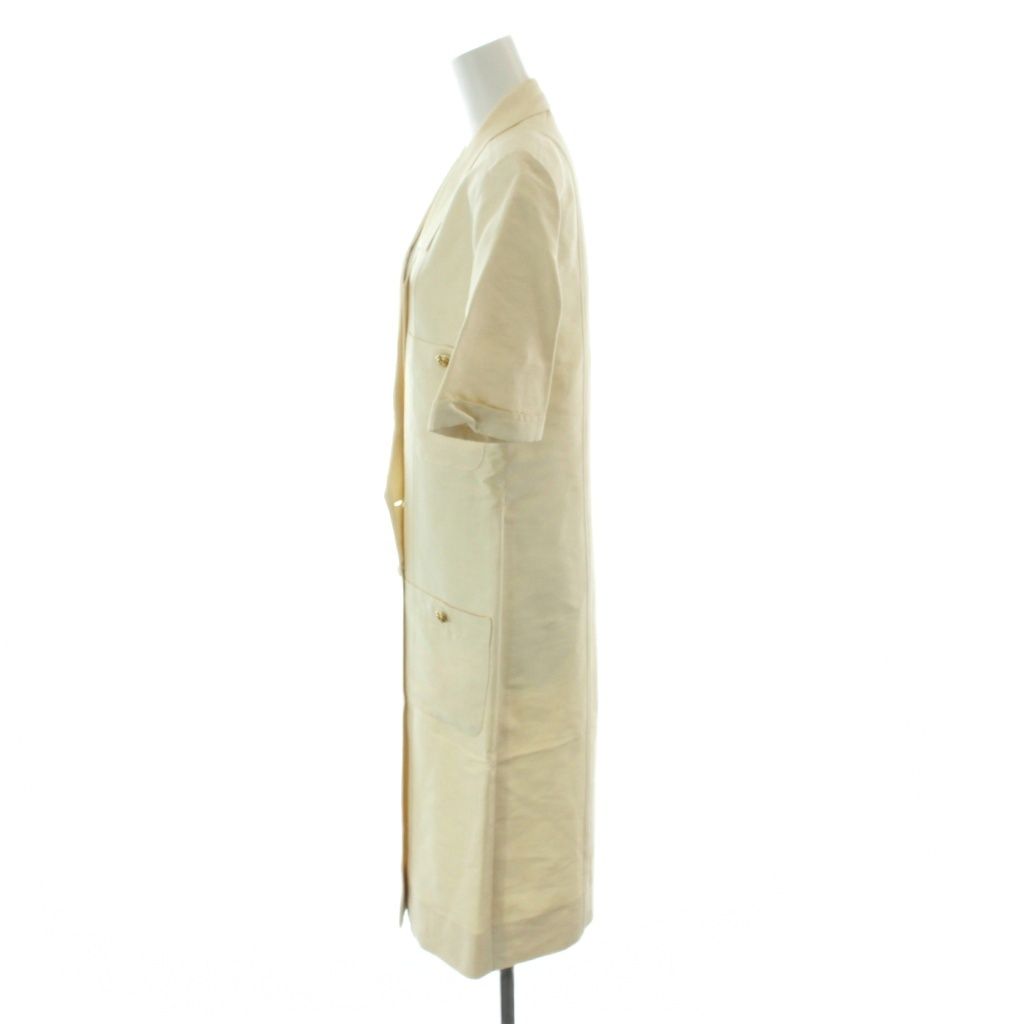 Chanel Vintage Dress Long Gold Button Short Sleeve 34 Beige MW — view 2