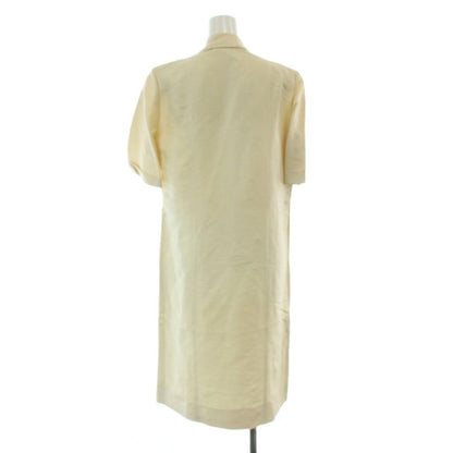 Chanel Vintage Dress Long Gold Button Short Sleeve 34 Beige MW — view 3