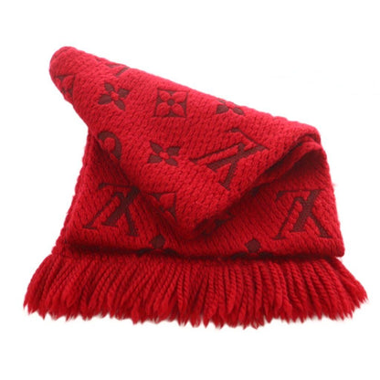 Louis Vuitton Echarpe Scarf Wool Fringe Monogram Pattern — view 3
