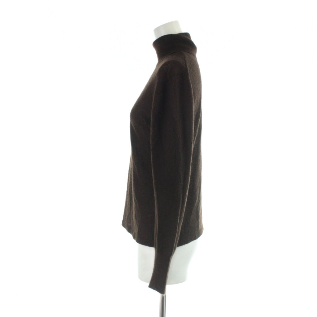 Hermes Knit Top Turtleneck Sweater Cashmere Long Sleeve M Brown — view 3
