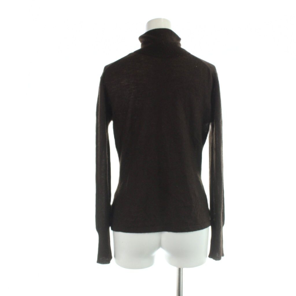 Hermes Knit Top Turtleneck Sweater Cashmere Long Sleeve M Brown — view 2