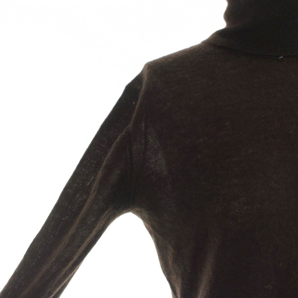 Hermes Knit Top Turtleneck Sweater Cashmere Long Sleeve M Brown — view 4