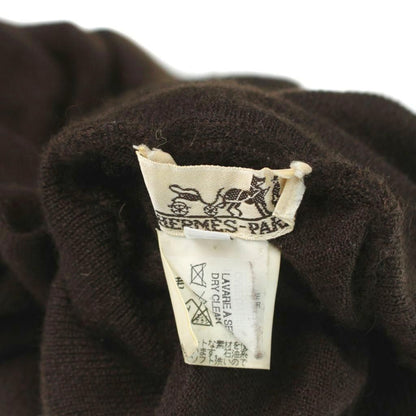 Hermes Knit Top Turtleneck Sweater Cashmere Long Sleeve M Brown — view 6