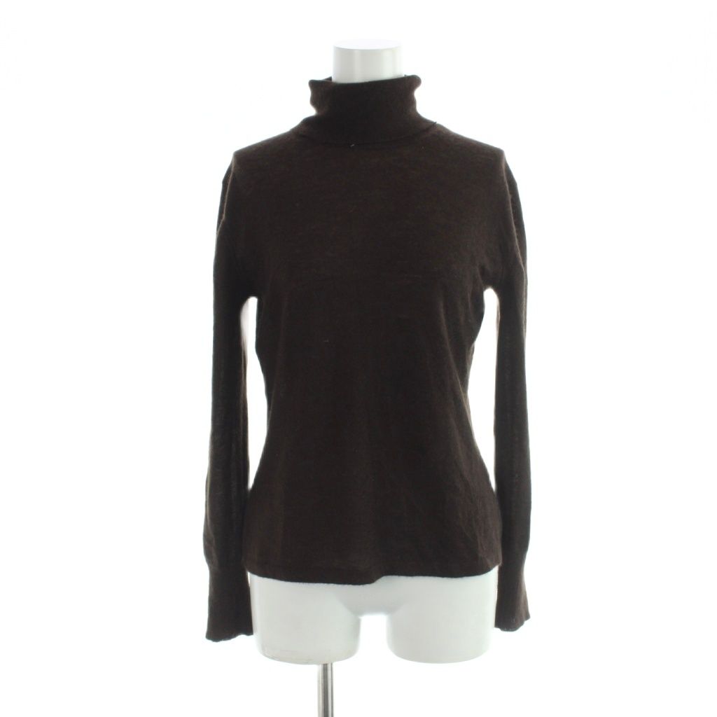 Hermes Knit Top Turtleneck Sweater Cashmere Long Sleeve M Brown