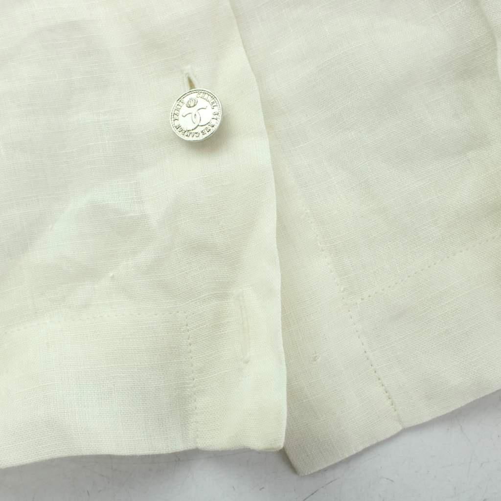 Chanel Vintage Shirt Blouse Long Sleeve Lightweight Mademoiselle Coin Button — view 8