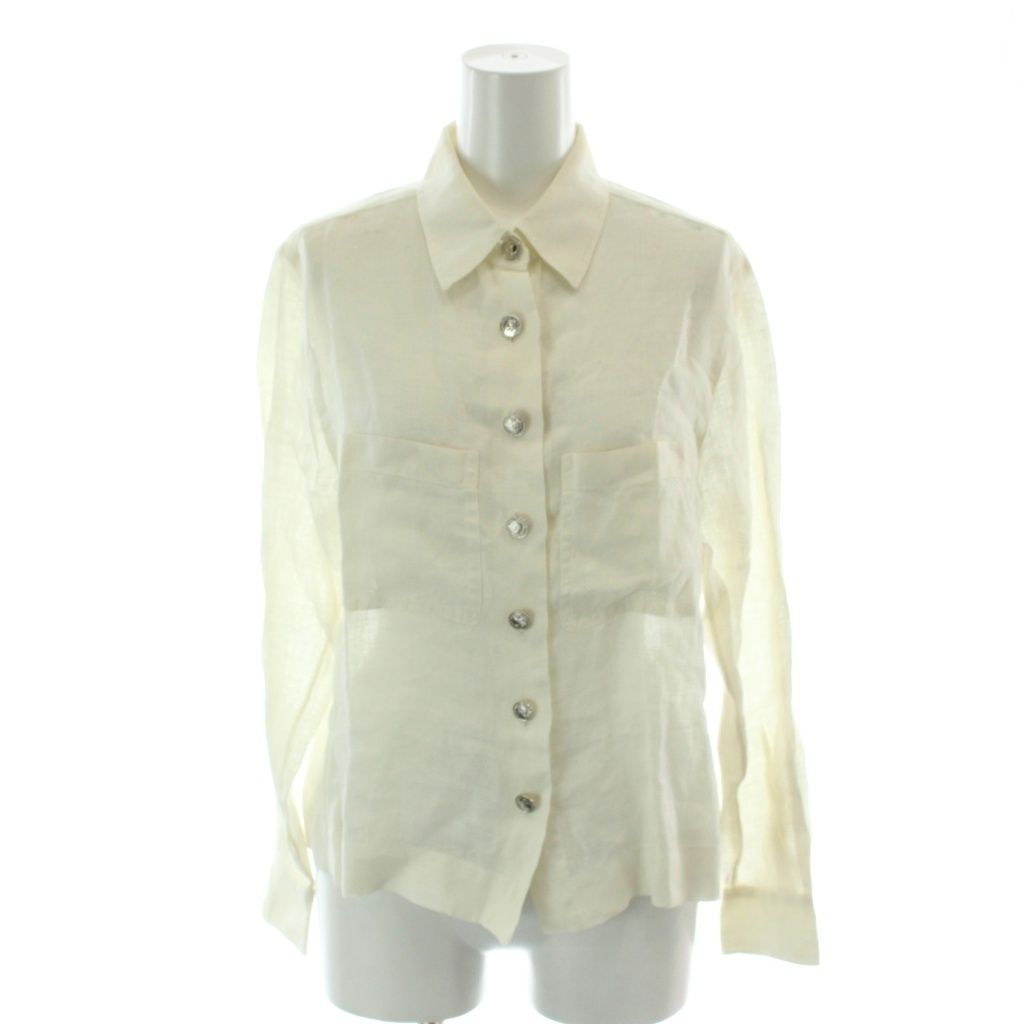 Chanel Vintage Shirt Blouse Long Sleeve Lightweight Mademoiselle Coin Button