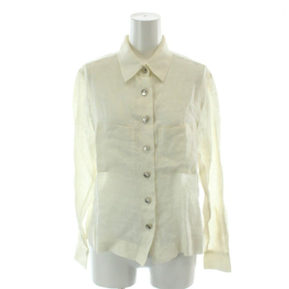 Chanel Vintage Shirt Blouse Long Sleeve Lightweight Mademoiselle Coin Button