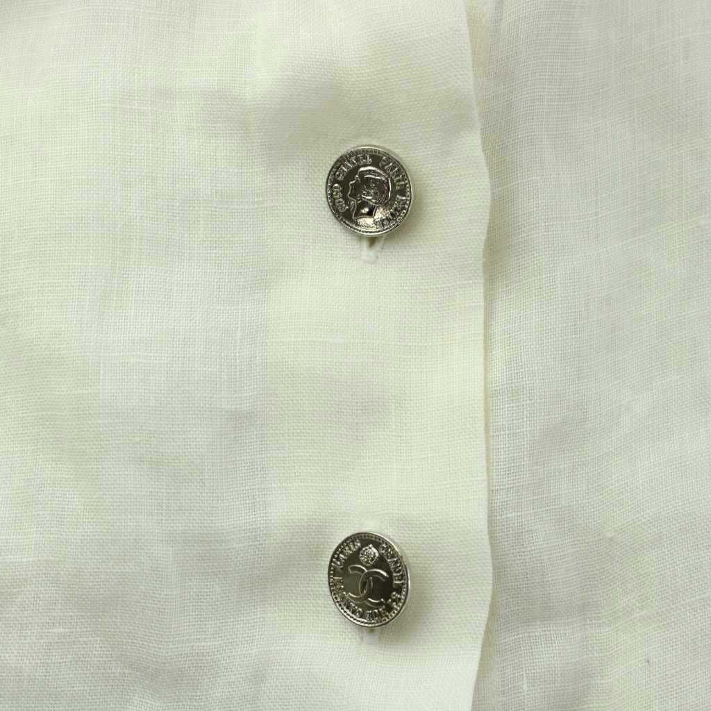Chanel Vintage Shirt Blouse Long Sleeve Lightweight Mademoiselle Coin Button — view 7