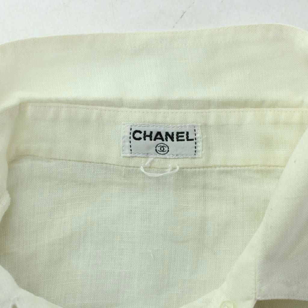 Chanel Vintage Shirt Blouse Long Sleeve Lightweight Mademoiselle Coin Button — view 4