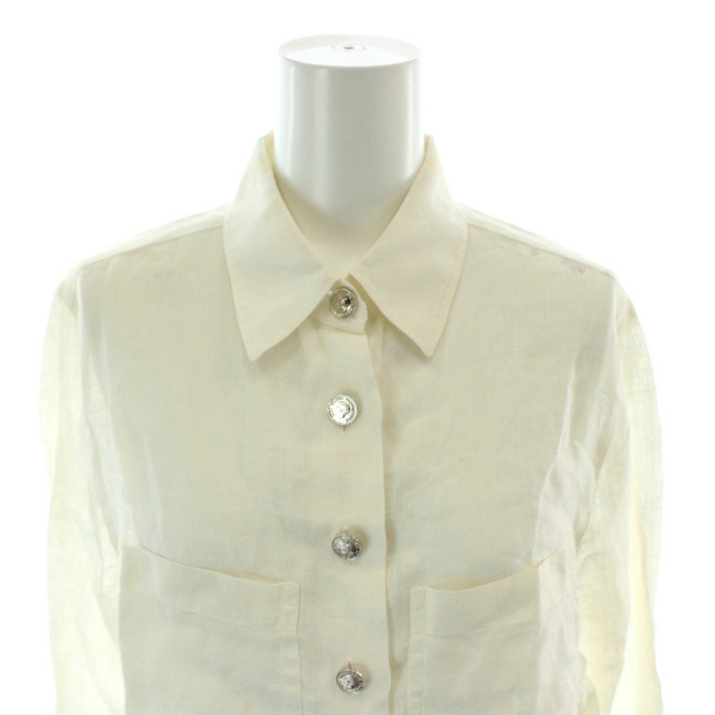 Chanel Vintage Shirt Blouse Long Sleeve Lightweight Mademoiselle Coin Button — view 5