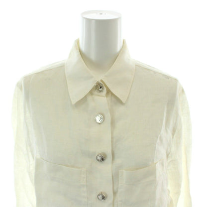 Chanel Vintage Shirt Blouse Long Sleeve Lightweight Mademoiselle Coin Button — view 5