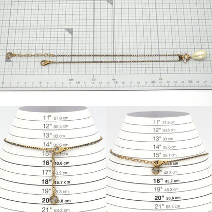 Gucci Bead Drop Pearl Crystal Necklace 35.5 38 cm Gold — view 7