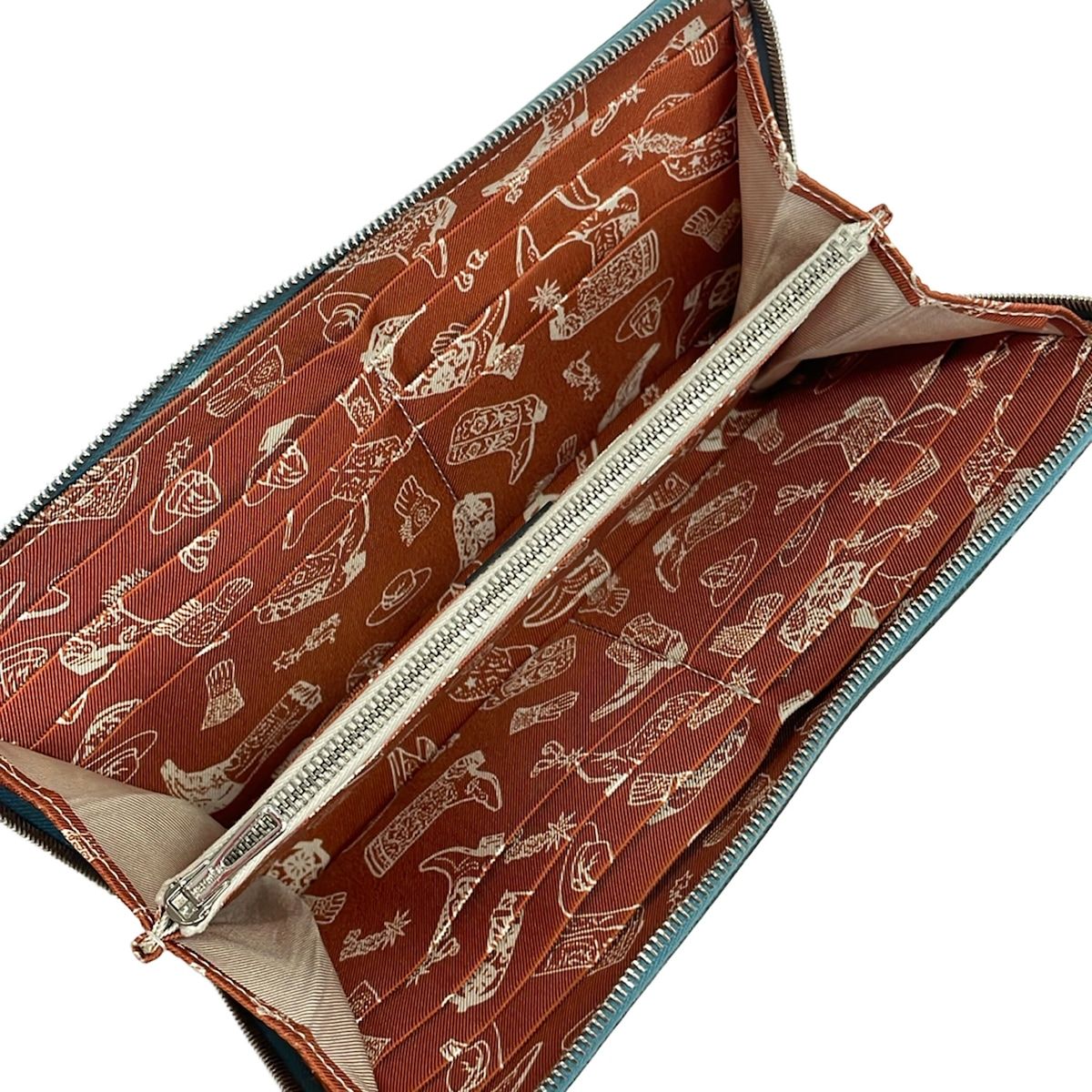 Hermes Wallet Azap Long Silk in Blue Jean Zip Around — view 3