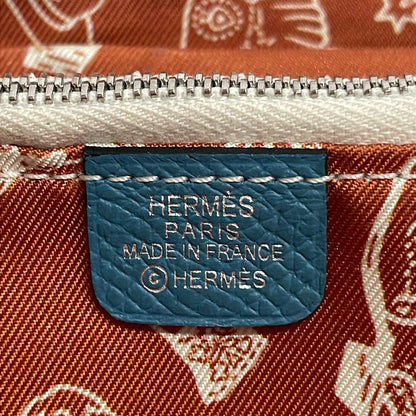 Hermes Wallet Azap Long Silk in Blue Jean Zip Around — view 5