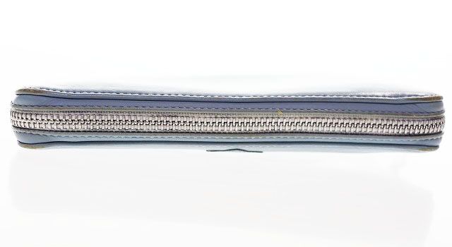 Chrome Hearts Rec Zip 3 Cemetery Cross Patch Leather Wallet Round Zip Blue — view 5