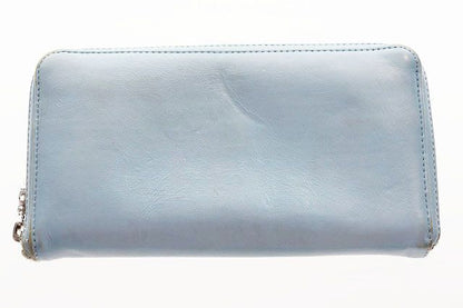 Chrome Hearts Rec Zip 3 Cemetery Cross Patch Leather Wallet Round Zip Blue — view 2