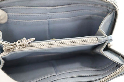 Chrome Hearts Rec Zip 3 Cemetery Cross Patch Leather Wallet Round Zip Blue — view 6