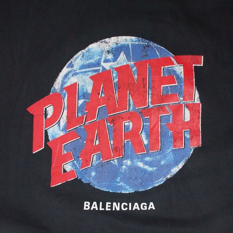 Balenciaga Planet Earth Damage Print Zip Up Hoodie XS Black — view 6