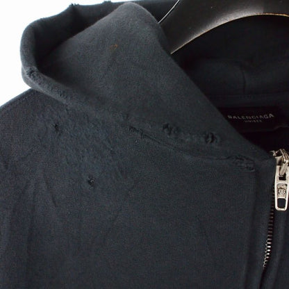Balenciaga Planet Earth Damage Print Zip Up Hoodie XS Black — view 4