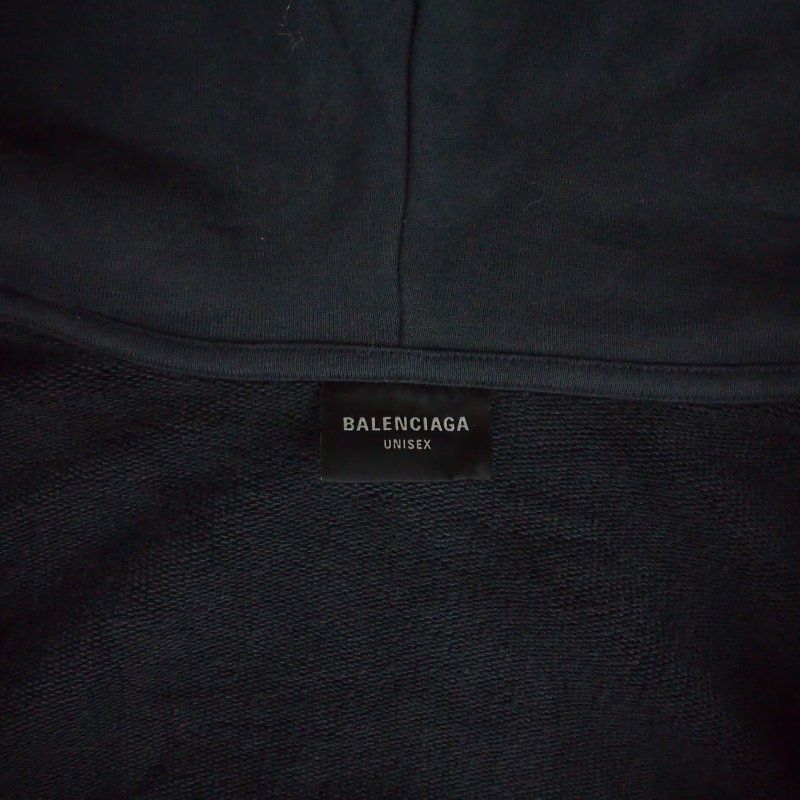 Balenciaga Planet Earth Damage Print Zip Up Hoodie XS Black — view 7