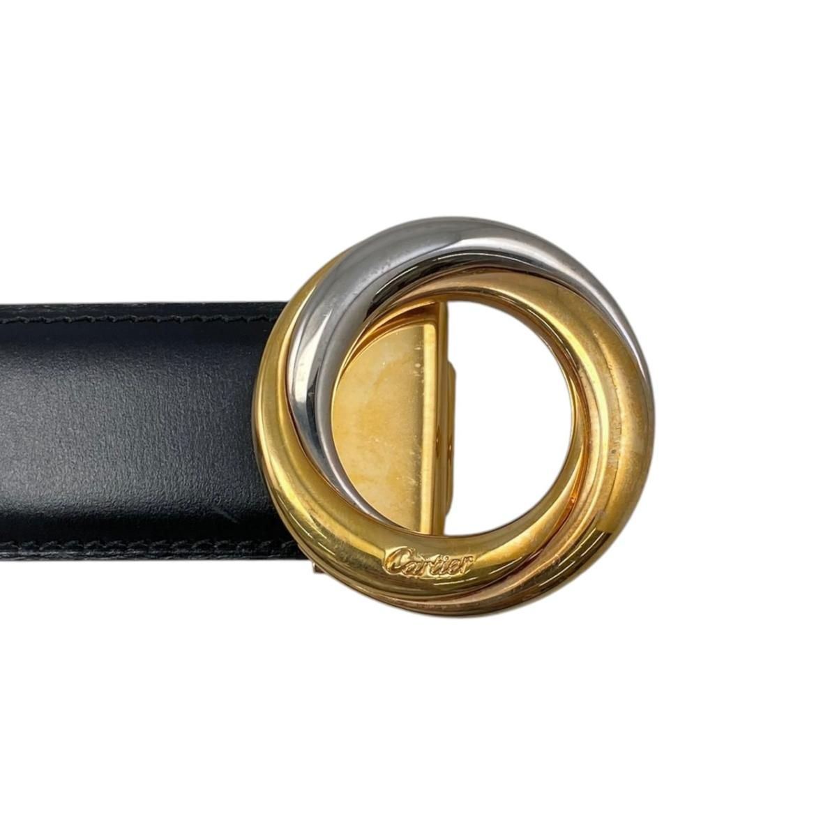Cartier Belt Trinity Leather Black Gold Silver — view 3