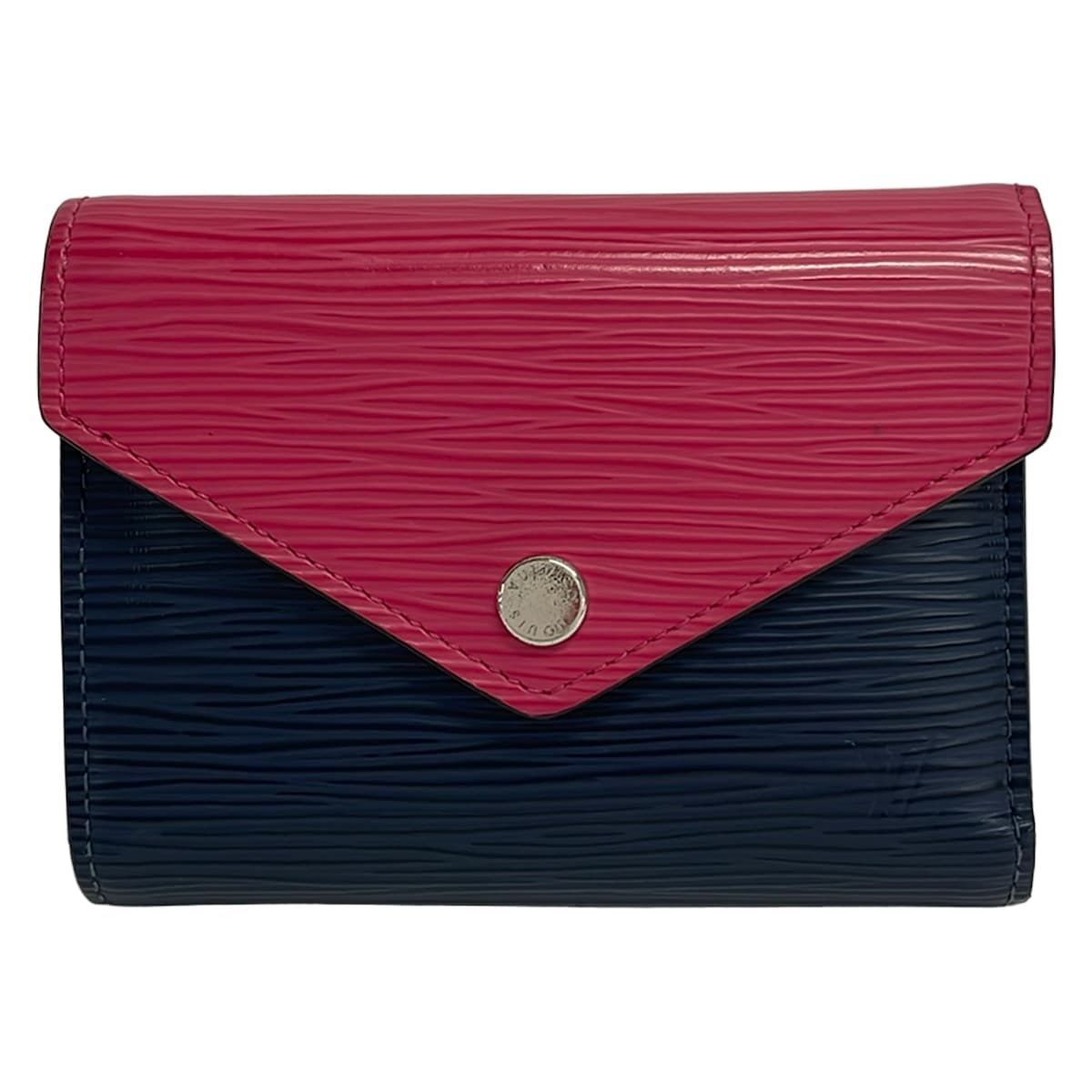 Louis Vuitton Trifold Wallet Epi Portefeuille Victorine Andigo Blue Initial