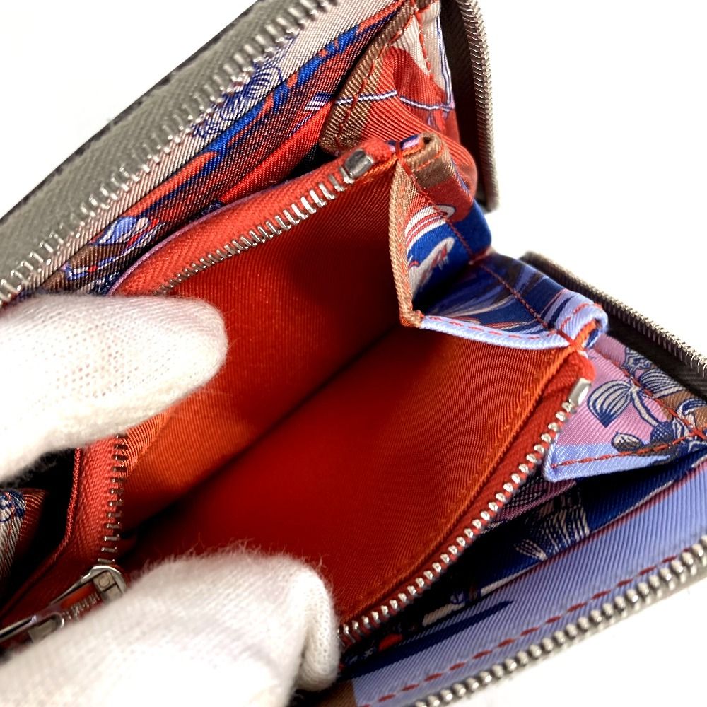 Hermes Coin Case Azap Compact Silk in Epsom Etain Gray — view 3