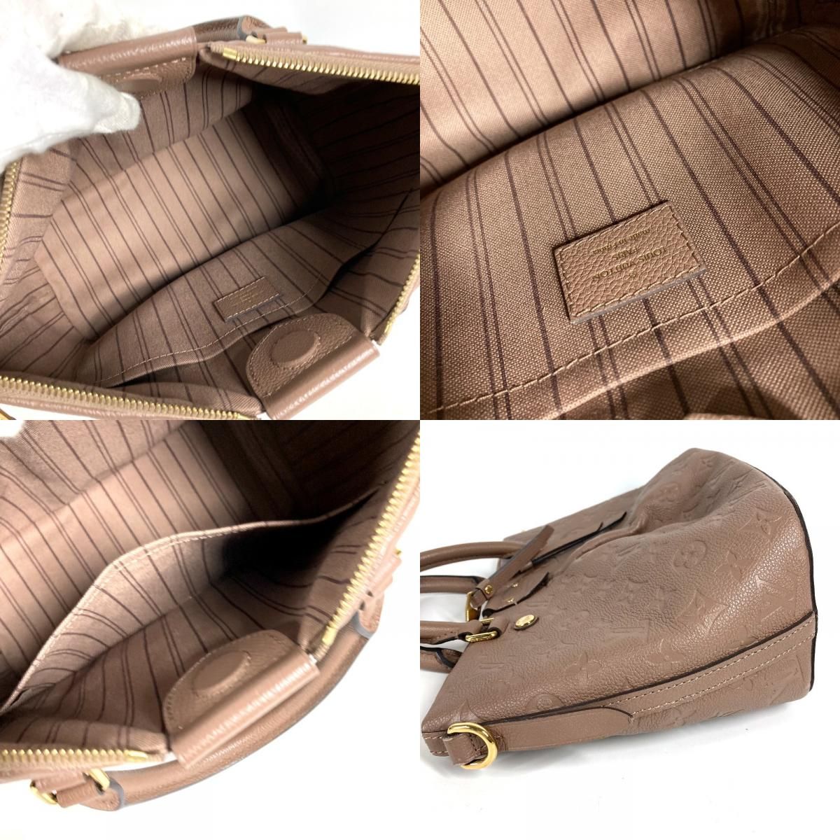 Louis Vuitton Handbag Mazarine PM Monogram Empreinte Leather Taupe Light Brown — view 8