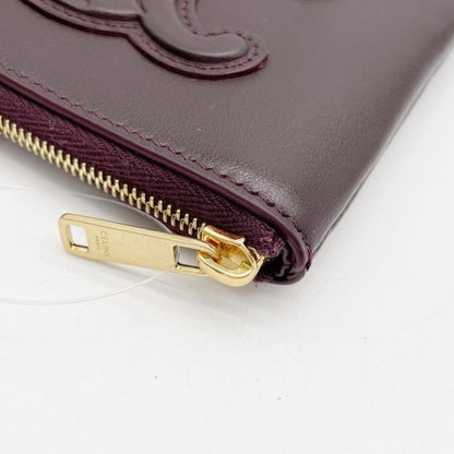 Celine Coin Case Cuir Triomphe Purse Bordeaux Leather Gold — view 7