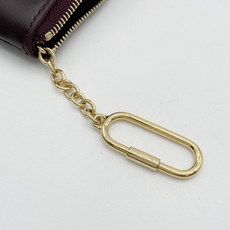 Celine Coin Case Cuir Triomphe Purse Bordeaux Leather Gold — view 8