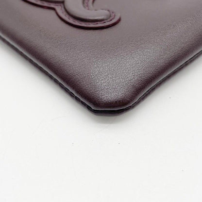 Celine Coin Case Cuir Triomphe Purse Bordeaux Leather Gold — view 5
