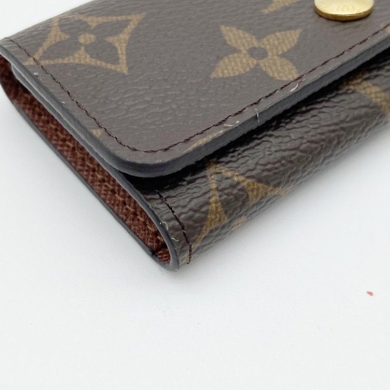 Louis Vuitton Key Case Key Ring Multicles 4 Brown Monogram Gold Key Holder — view 4