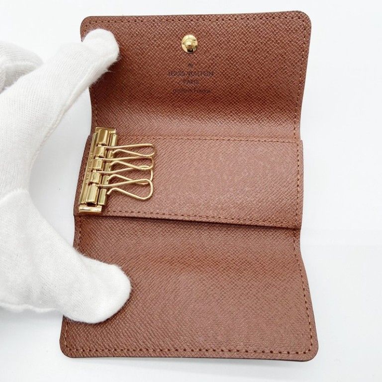 Louis Vuitton Key Case Key Ring Multicles 4 Brown Monogram Gold Key Holder — view 7