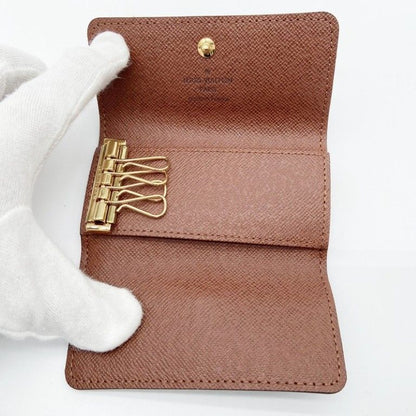 Louis Vuitton Key Case Key Ring Multicles 4 Brown Monogram Gold Key Holder — view 7