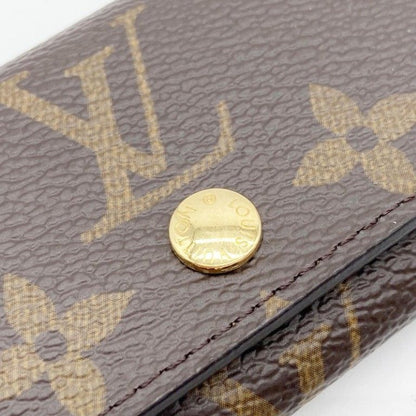 Louis Vuitton Key Case Key Ring Multicles 4 Brown Monogram Gold Key Holder — view 5