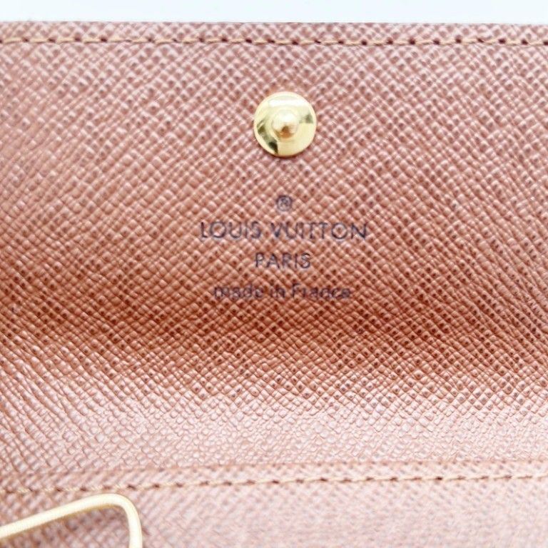 Louis Vuitton Key Case Key Ring Multicles 4 Brown Monogram Gold Key Holder — view 9