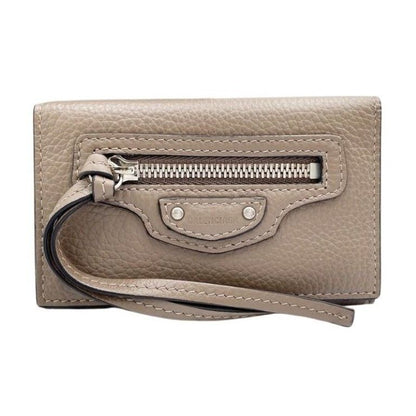 Balenciaga Key Case Neo Classic Brown Leather 6 Silver Key Holder