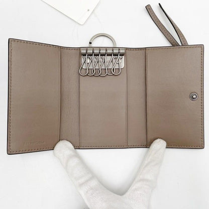 Balenciaga Key Case Neo Classic Brown Leather 6 Silver Key Holder — view 7