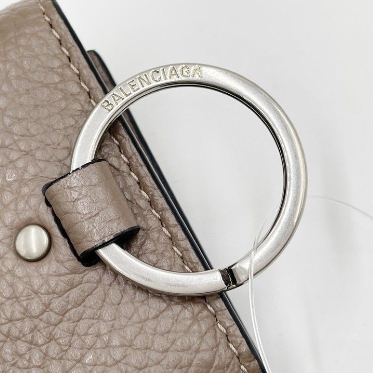 Balenciaga Key Case Neo Classic Brown Leather 6 Silver Key Holder — view 5