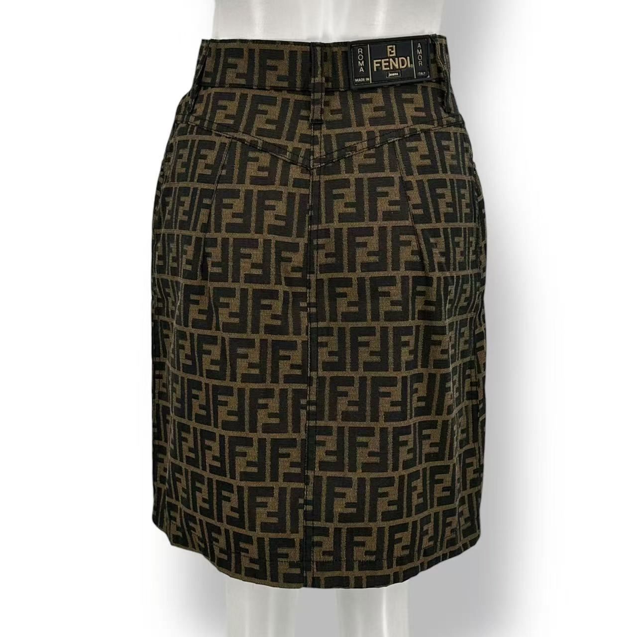 Fendi Zucca Pattern Skirt Brown 42 — view 2