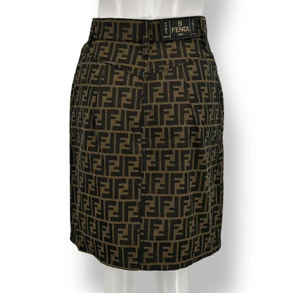 Fendi Zucca Pattern Skirt Brown 42 — view 2