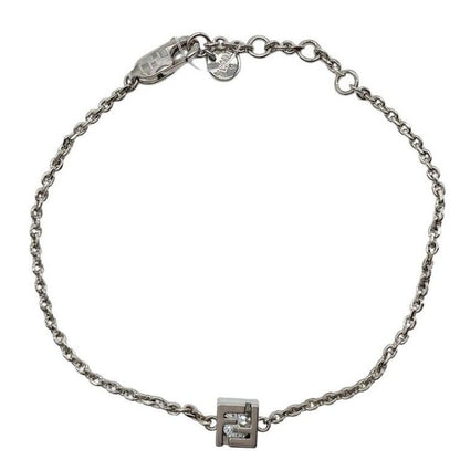 Fendi Bracelet Silver Metal FF Logo Rhinestone