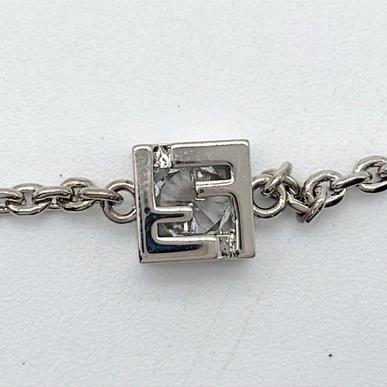 Fendi Bracelet Silver Metal FF Logo Rhinestone — view 3
