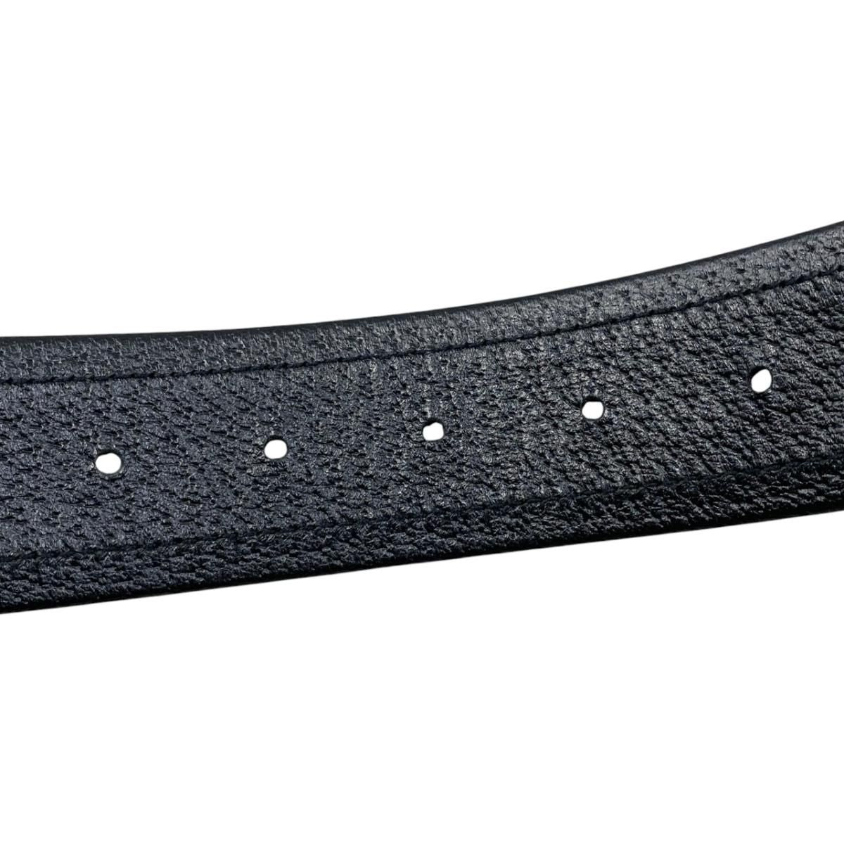 Gucci Belt Jumbo GG Nylon Leather Black Silver — view 6