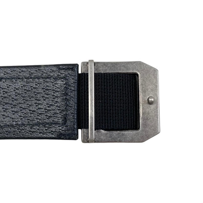 Gucci Belt Jumbo GG Nylon Leather Black Silver — view 4