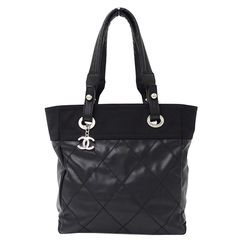 Chanel Paris Biarritz Tote Black Silver