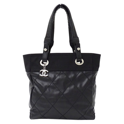 Chanel Paris Biarritz Tote Black Silver